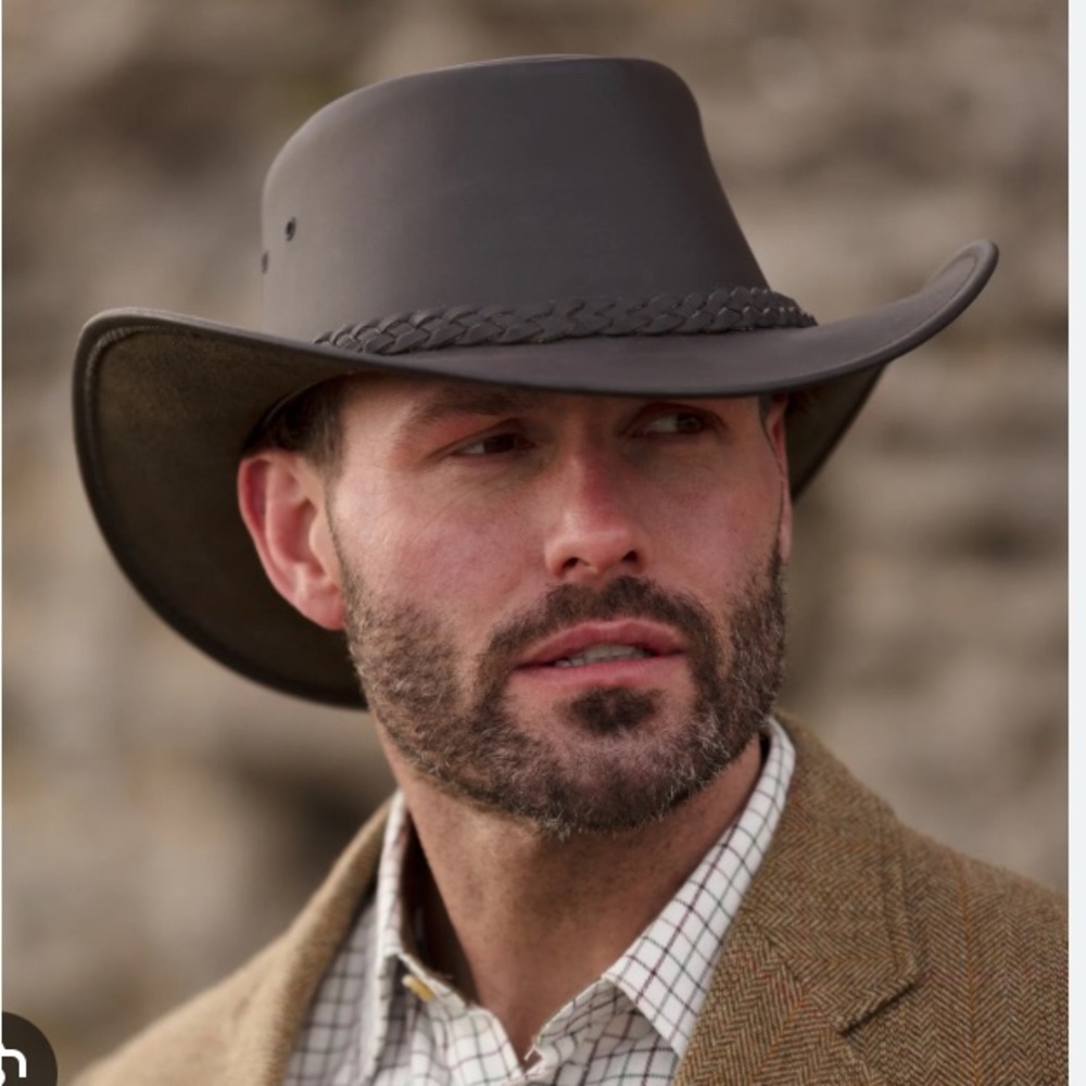 COPY - Minnetonka Unisex Tan Leather Fold Up Hat - Picture 4 of 17
